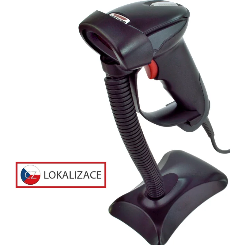 Laserová čtečka Virtuos HT-900A, USB (klávesnice/RS-232 emulace), stojánek, černá EH02G0004