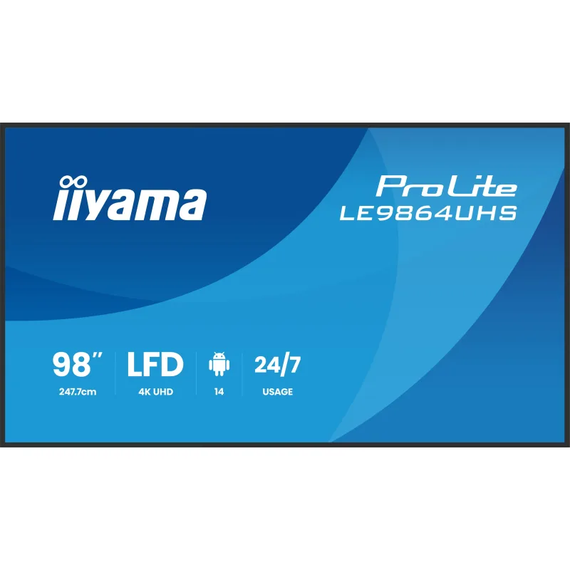 98" iiyama LE9864UHS-B1AG:VA,4K UHD,Android,24/7 LE9864UHS-B1AG