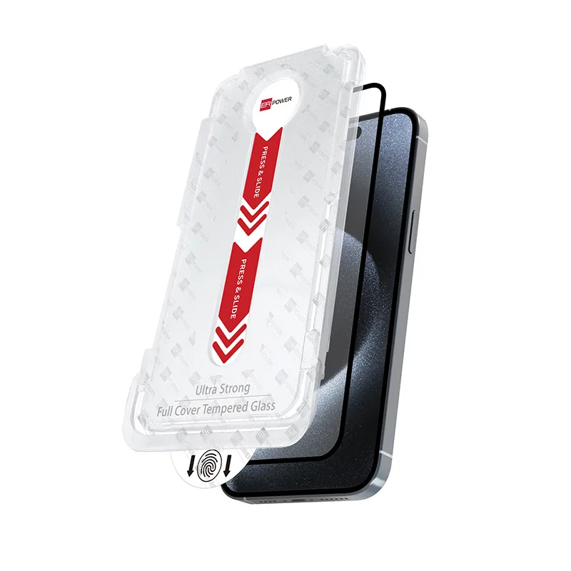 ER POWER Ochrané sklo FC iPhone 15 6,1" Easy Install ERGSFCBAPIP1561