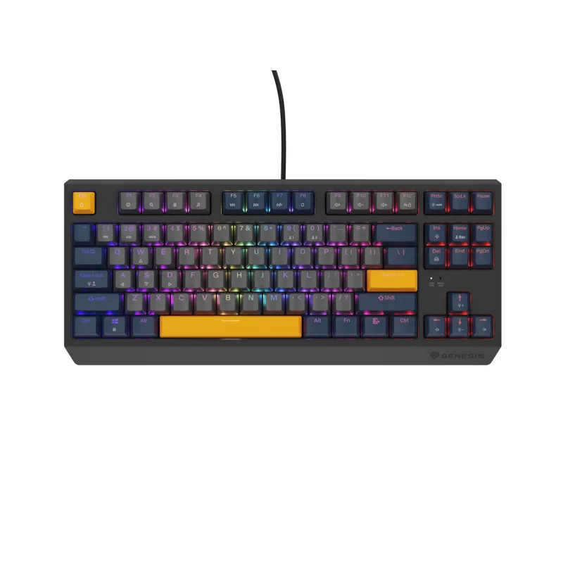 GENESIS herní klávesnice THOR 230/TKL/RGB/Outemu Panda/Drátová USB/US layout/Naval Blue Negative NKG-2164