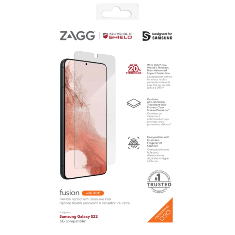 INVISIBLESHIELD ZAGG Invisible Shield Fusion D3O hybridní sklo Samsung Galaxy S22 5G 200309359