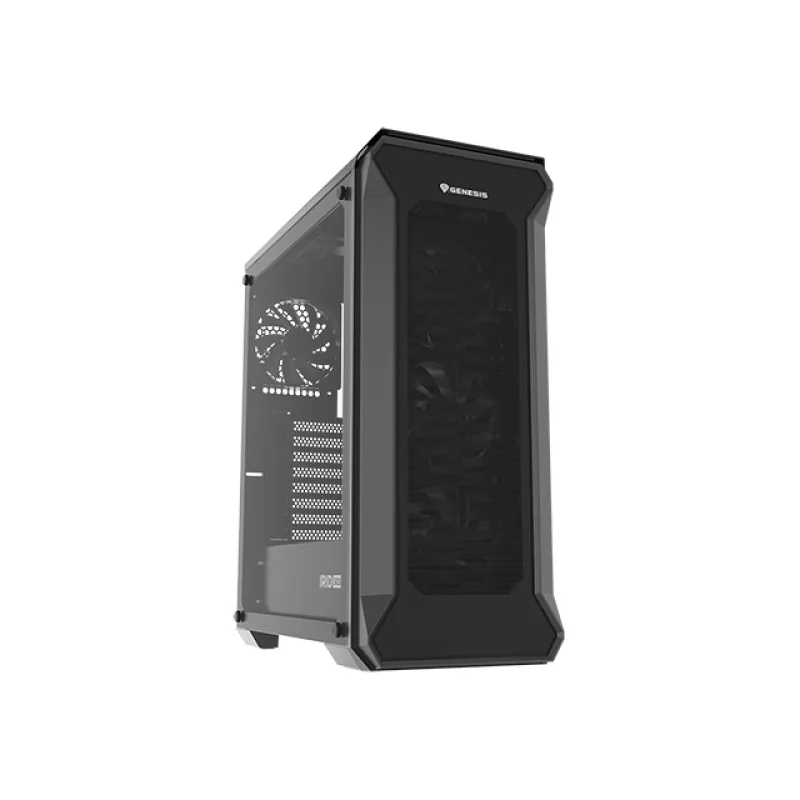 Počítačová skříň Genesis IRID 505F/Midi Tower/Transpar./Černá NPC-1997