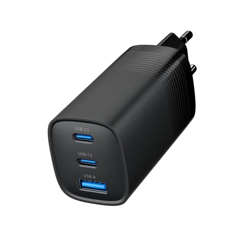 GEMBIRD PD nabíječka 1xUSB-A 2xUSB-C 67W černá TA-UC-PDQC65-01-BK