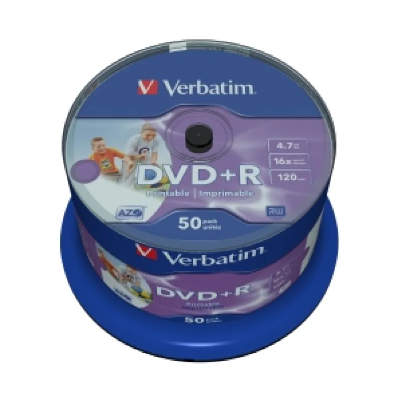 VERBATIM DVD+R(50-Pack)Cake/Print/16x/4.7GB/NoID 43512