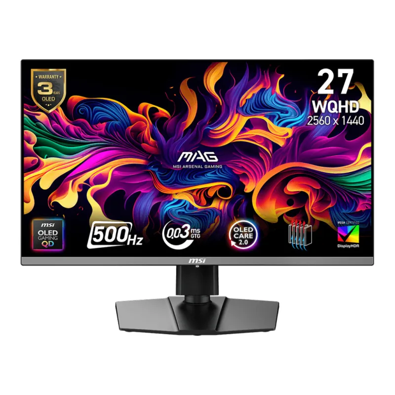 MSI MAG/272QP X50/26,5"/QD-OLED/QHD/500Hz/0,03ms/Černá/3R MAG 272QP QD-OLED X50