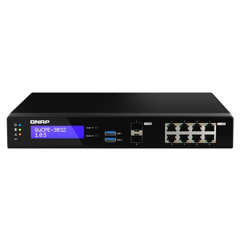 QNAP NVPE zařízení QuCPE-3032-C3558R-8G (4core C3558R 2,4GHz, 8GB RAM, 2x M.2, 8x2,5GbE, 2x10G SFP+) QuCPE-3032-C3558R-8G
