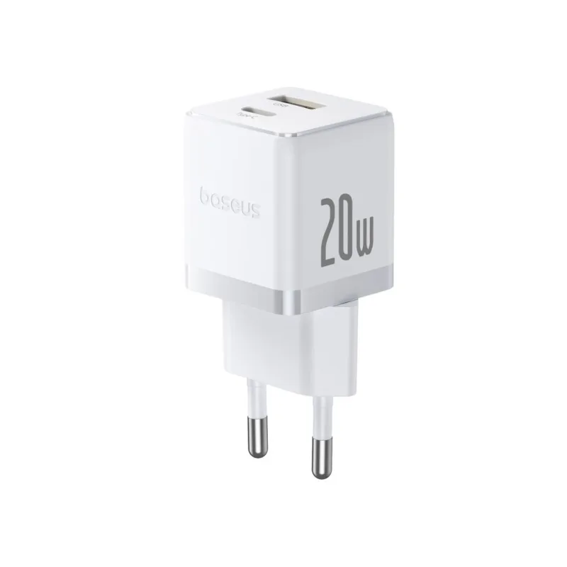 NONAME Baseus Rychlonabíječka do sítě Palm 20W 1xUSB-A 1xUSB-C PD QC 3.0 bílá 6932172672744
