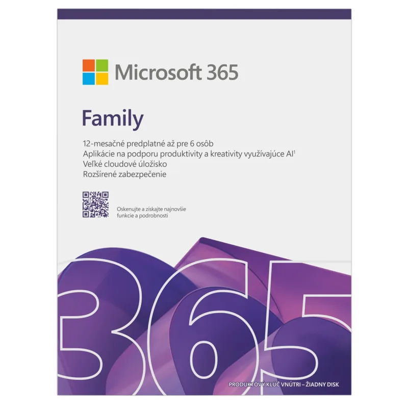 Microsoft 365 Family FY25H2 Mac/Win, 1 Rok, SK EP2-32390