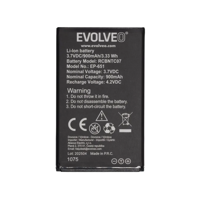 EVOLVEO orig. baterie 900 mAh pro EasyPhone XG (EP-650) EP-651-BAT