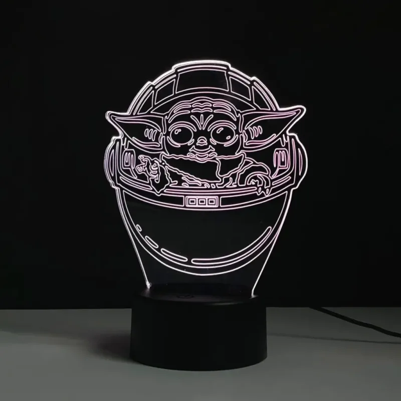 3Dmix 3DL-DRGB048 – 3D LED nočná lampa - Baby Yoda (Star Wars – Mandalorian) (Dual RGB)