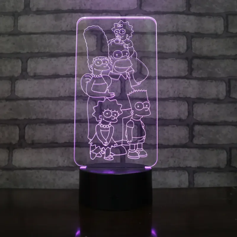 3Dmix 3DL-DRGB016 – 3D LED nočná lampa - Simpsonovci (Dual RGB)