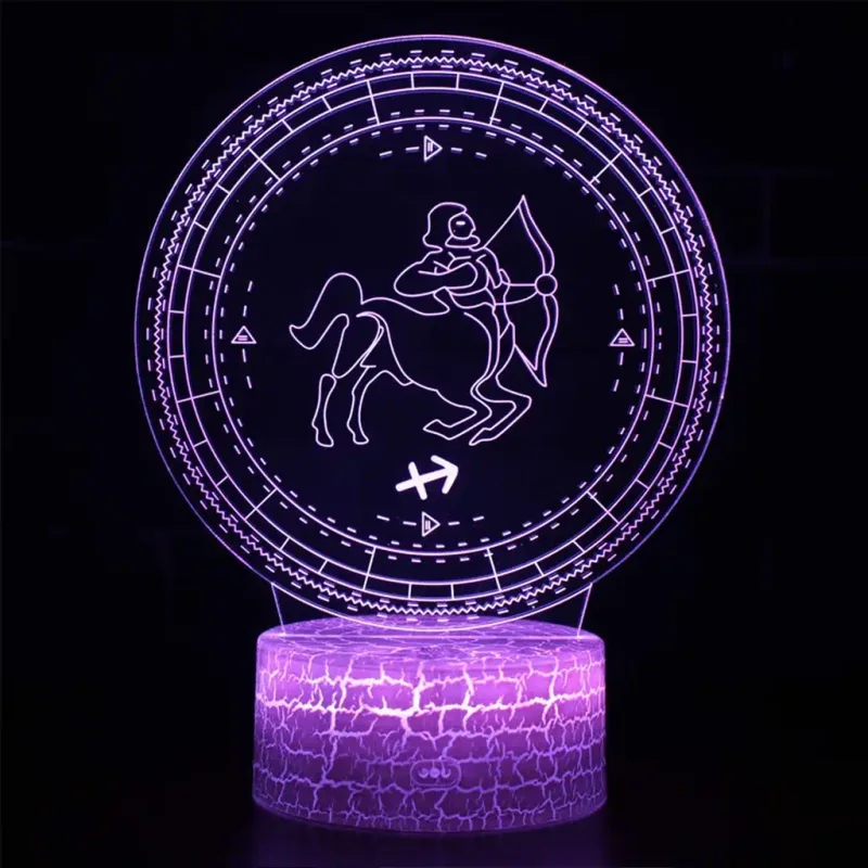 3Dmix 3DL-CLK082 – 3D LED nočná lampa - znamenie zverokruku Strelec (Hodiny s budíkom)
