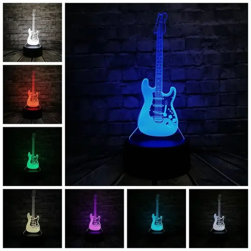3Dmix 3DL-CRK031 – 3D LED nočná lampa - Gitara (Crack základňa)