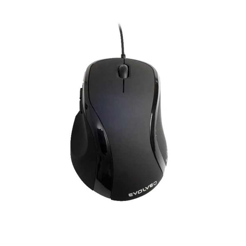 EVOLVEO ML-507B/Ergonomická/Laserová/Pro praváky/1 600 DPI/Drátová USB/Černá ML-507B