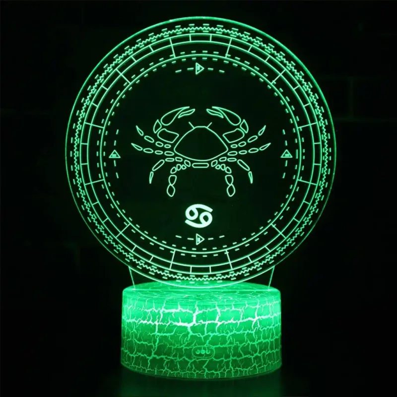 3Dmix 3DL-BTB079 – 3D LED nočná lampa - znamenie zverokruku Rak (Bluetooth reproduktor - farba biela)