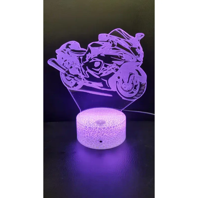 3Dmix 3DL-SL023 – 3D LED nočná lampa - Motocykel (Solar)