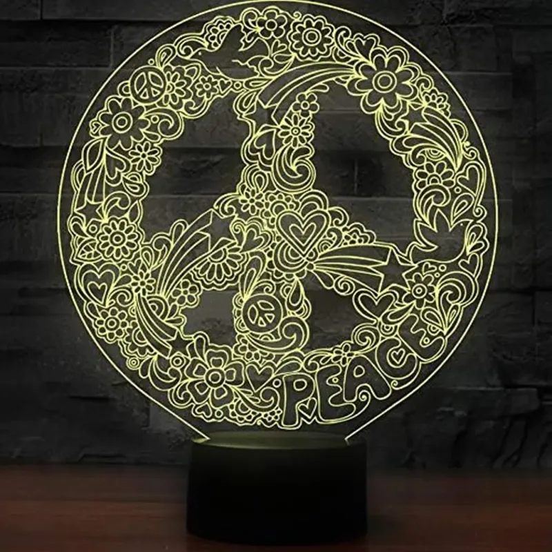 3Dmix 3DL-SMRT002 – 3D LED nočná lampa - Hippies (Smart)