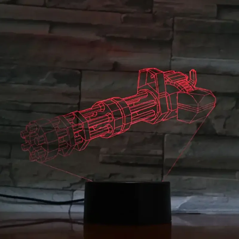 3Dmix 3DL-SL026 – 3D LED nočná lampa - Minigun (Solar)