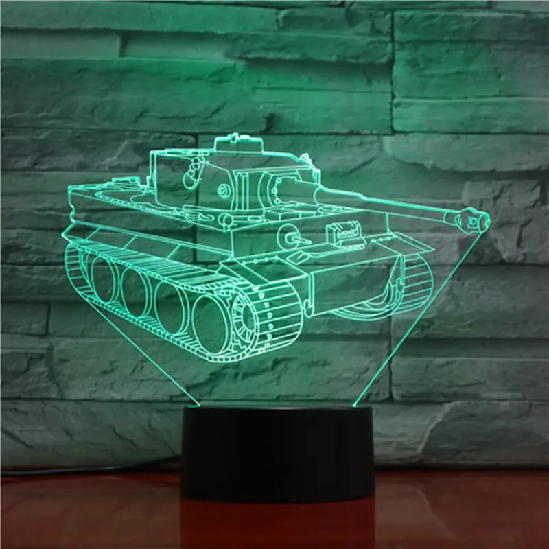 3Dmix 3DL-WD008 - 3D LED nočná lampa - Tank (Wood)