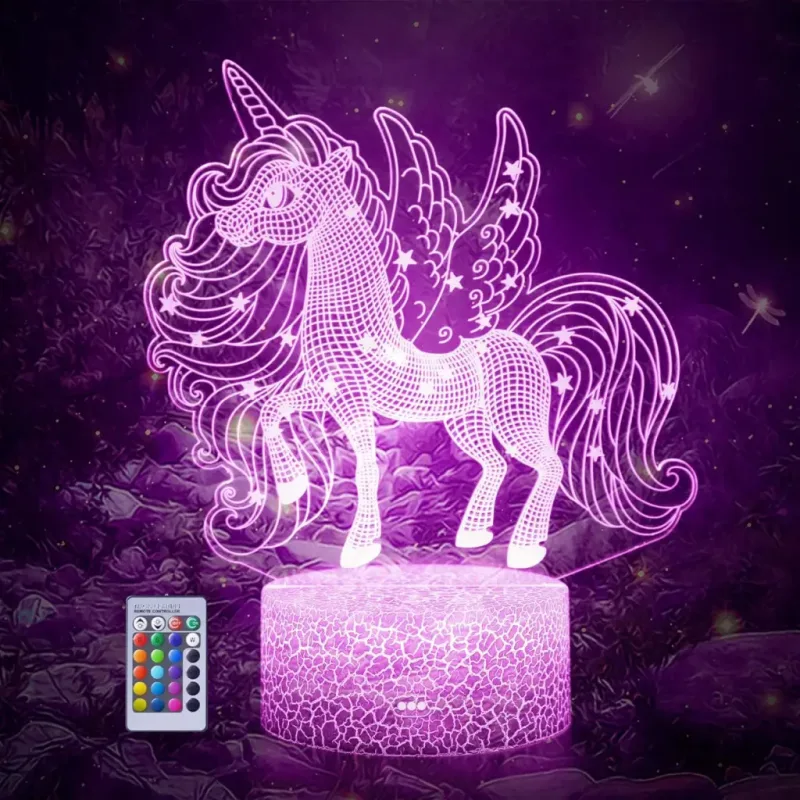 3Dmix 3DL-DFS051 – 3D LED nočná lampa - Jednorožec (Aroma)