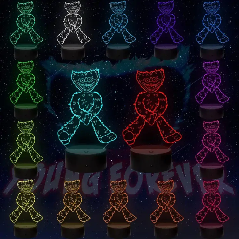 3Dmix 3DL-CLK058 – 3D LED nočná lampa - Huggy Wuggy (Hodiny s budíkom)