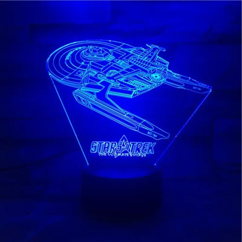 3Dmix 3DL-CLK012 – 3D LED nočná lampa - Star Trek (Hodiny s budíkom)
