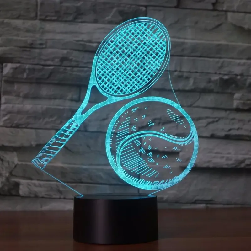3Dmix 3DL-BTC007 – 3D LED nočná lampa - Tenisová raketa a lopta (Bluetooth reproduktor - farba čierna)