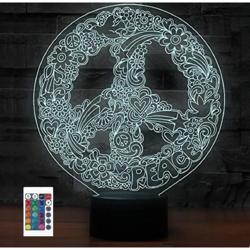 3Dmix 3DL-DFS002 – 3D LED nočná lampa - Hippies (Aroma)