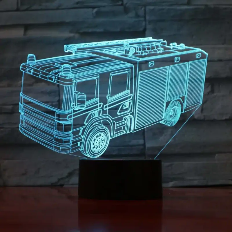 3Dmix 3DL-SMRT055 – 3D LED nočná lampa 3Dmix - Hasičské auto (Smart)