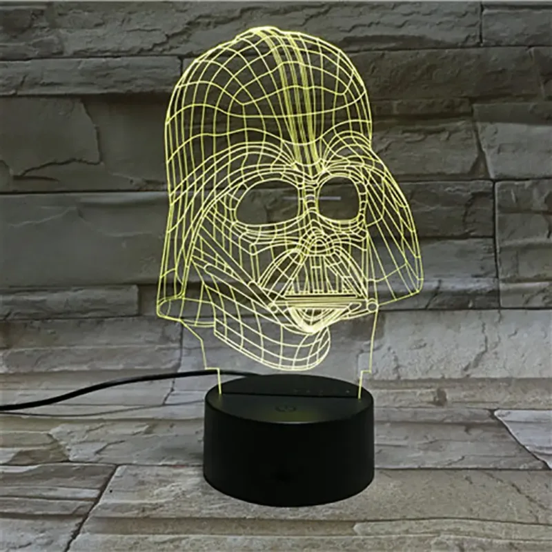 3Dmix 3DL-CLK047 – 3D LED nočná lampa - Darth Vader (Star Wars) (Hodiny s budíkom)