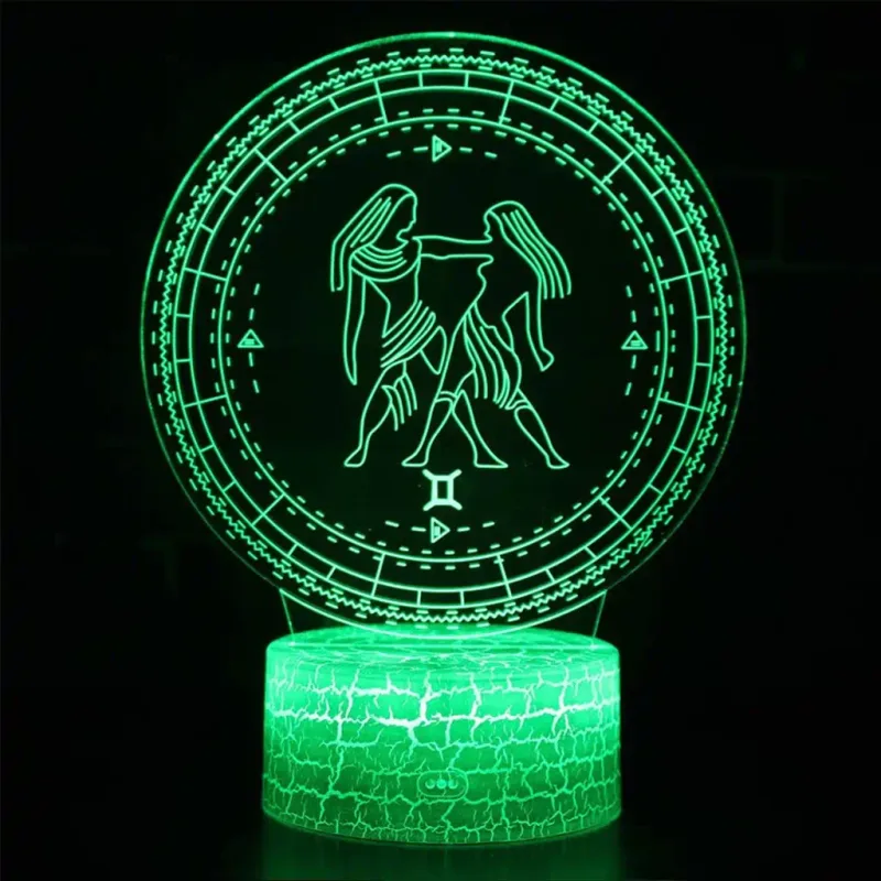 3Dmix 3DL-DRGB073 – 3D LED nočná lampa - znamenie zverokruku Blíženci (Dual RGB)