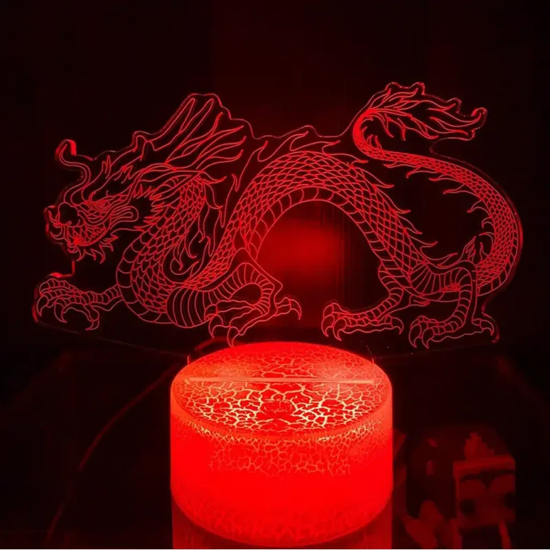 3Dmix 3DL-BTB086 – 3D LED nočná lampa - Drak (Bluetooth reproduktor - farba biela)