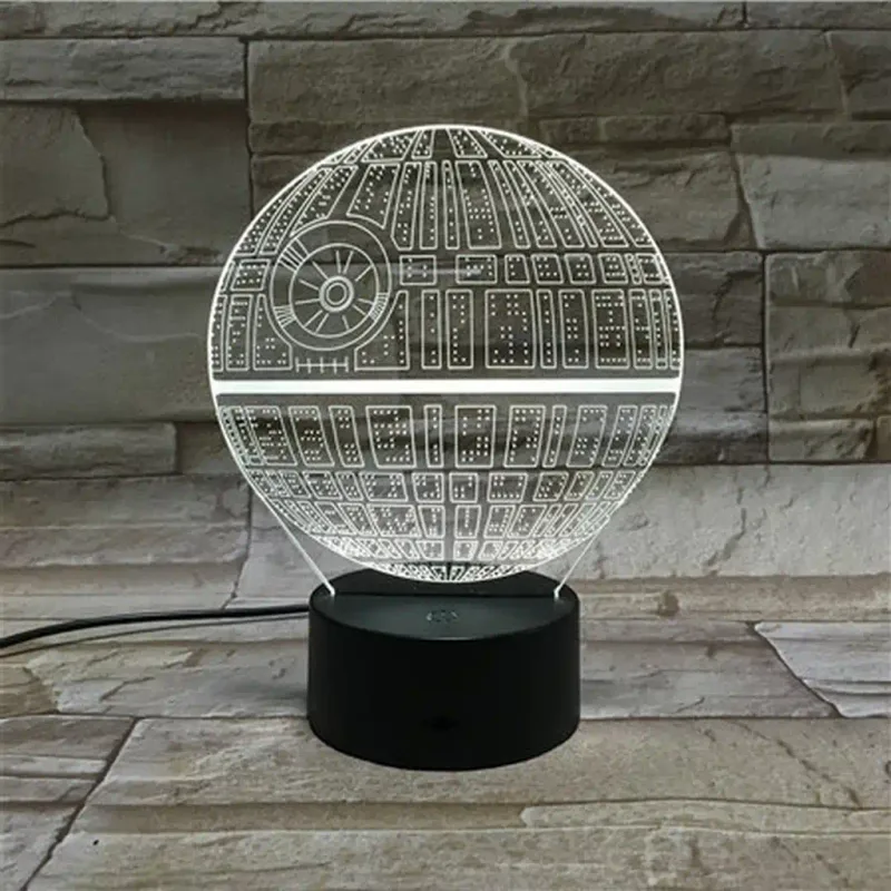 3Dmix 3DL-BTC036 – 3D LED nočná lampa - Hviezda smrti (Star Wars) (Bluetooth reproduktor - farba čierna)
