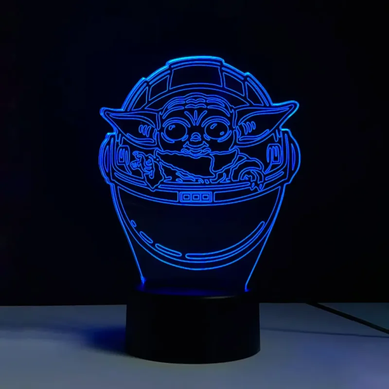3Dmix 3DL-CLK048 – 3D LED nočná lampa - Baby Yoda (Star Wars – Mandalorian) (Hodiny s budíkom)
