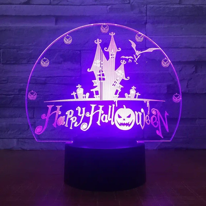 3Dmix 3DL-WD053 – 3D LED nočná lampa - Halloween (Wood)