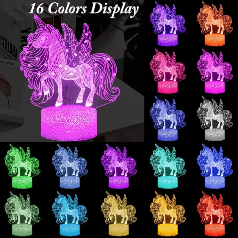 3Dmix 3DL-BTB050 – 3D LED nočná lampa - Jednorožec (Bluetooth reproduktor - farba biela)