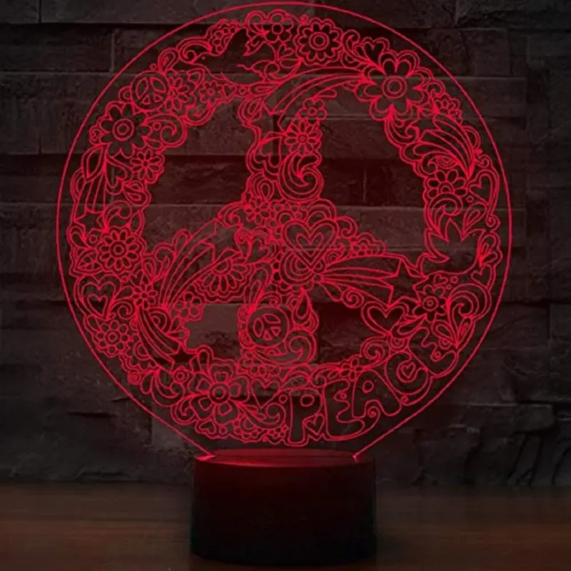 3Dmix 3DL-CLK002 – 3D LED nočná lampa - Hippies (Hodiny s budíkom)