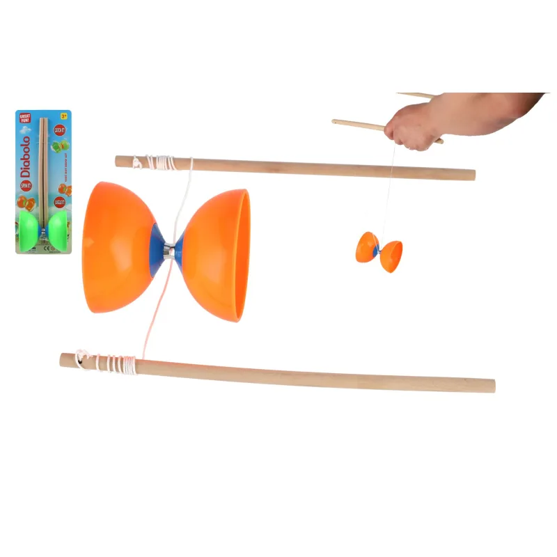 Teddies Diabolo veľké sada plast/drevo 35x12cm 2 farby na karte
