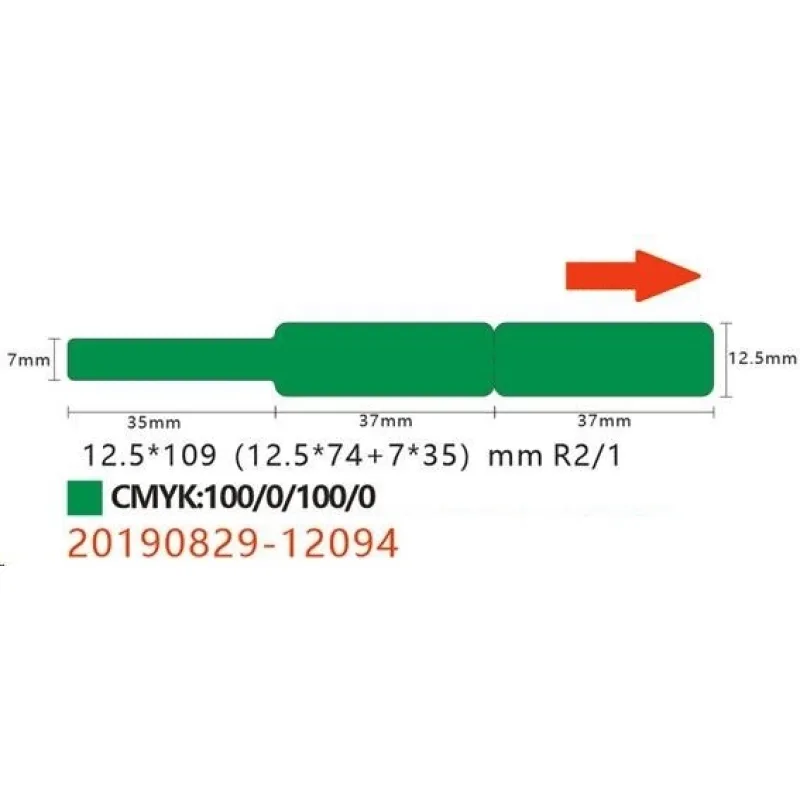 Niimbot štítky na kabely RXL 12, 5x109mm 65ks Green pro D11 a D110…