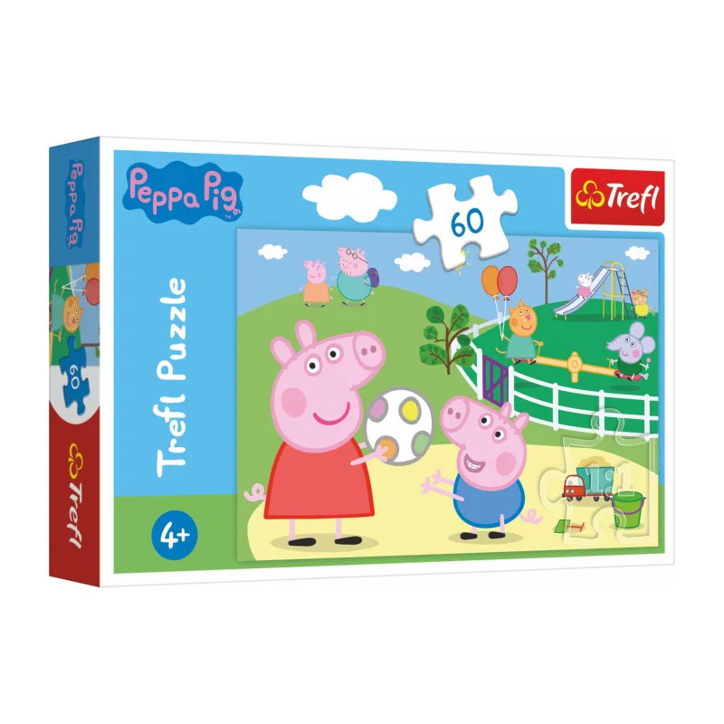 Trefl Puzzle Prasiatko Peppa/Peppa Pig Zábava s priateľmi 33x22cm 60 dielikov v krabičke 21x14x4cm