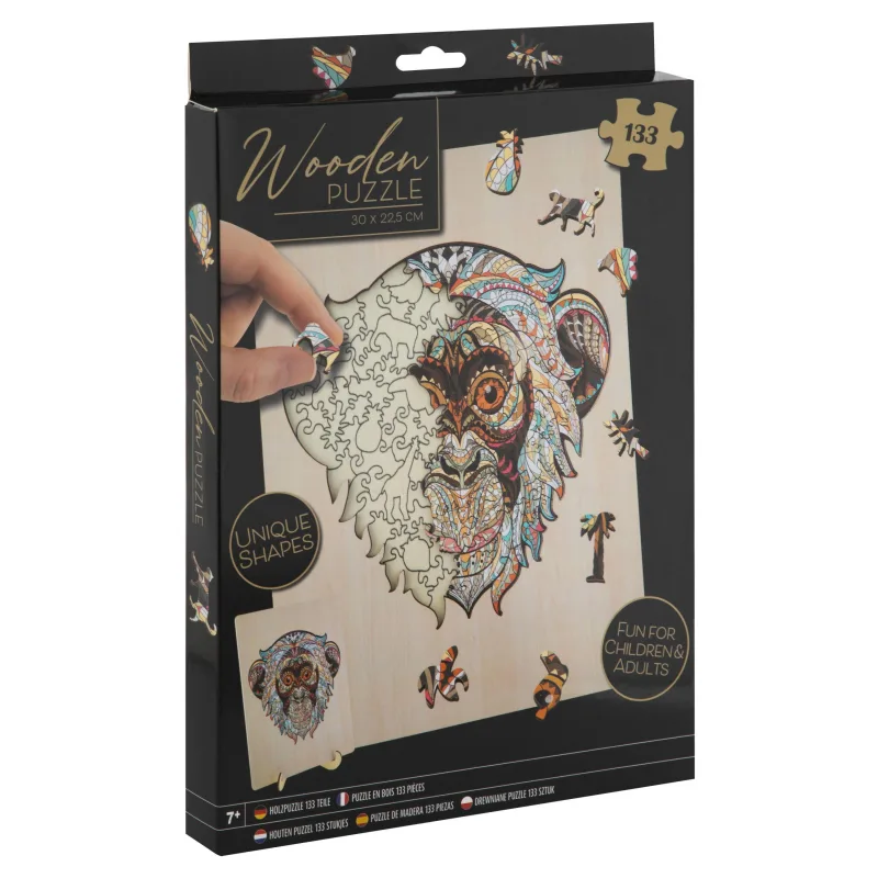 Mac Toys Dřevěné puzzle Opice - 133ks