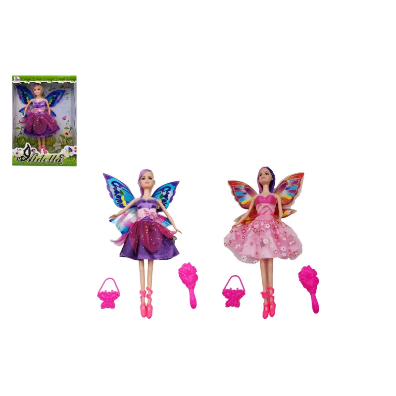 Teddies Bábika s krídlami neohybná s doplnkami plast 30cm 2 druhy v krabici 20,5 x 32 x 6cm
