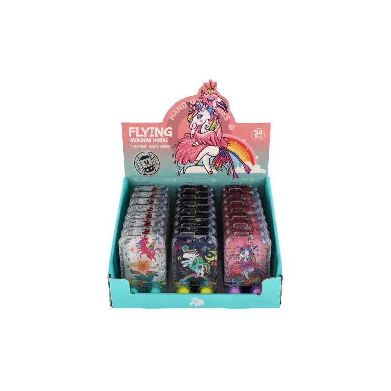 Teddies Vodná hra hlavolam 7x12,5cm plast jednorožec 3 druhy 24ks v boxe