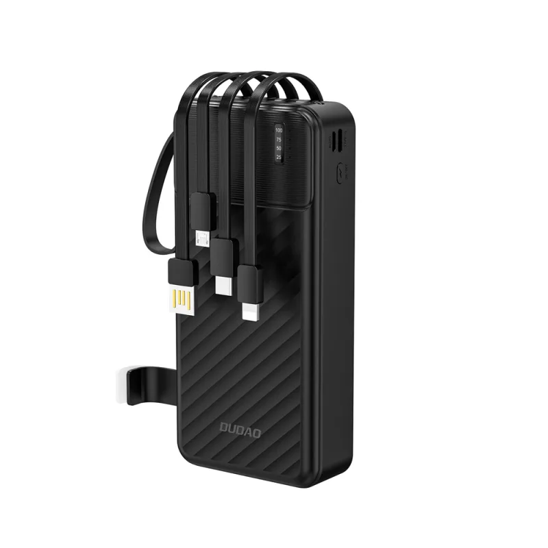 Powerbanka Dudao K11 Pro 20000mAh so vstavanými káblami - čierna
