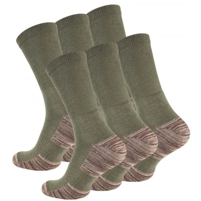 Stark Soul® Pánske Pracovné Ponožky so špeciálnou výplňou set 6 párov zelené 46+