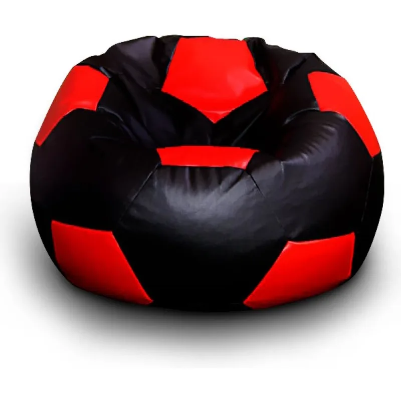 FITMANIA Sedací vak Futbalova LOPTA XL Vzor: 06 ČERNO-ČERVENÁ