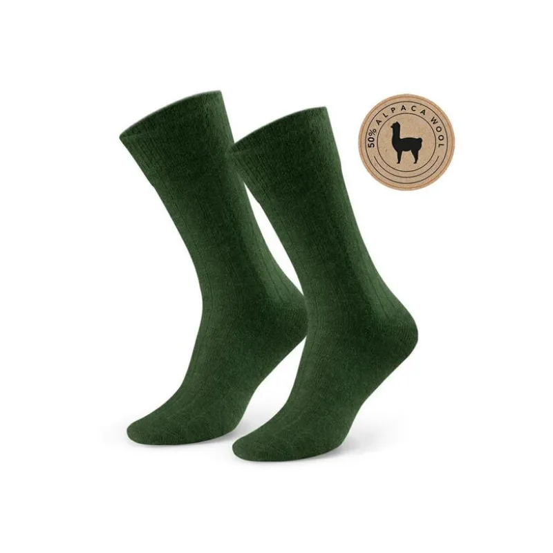 Vlnené ponožky Premium Alpaca Wool II zelené 41/43
