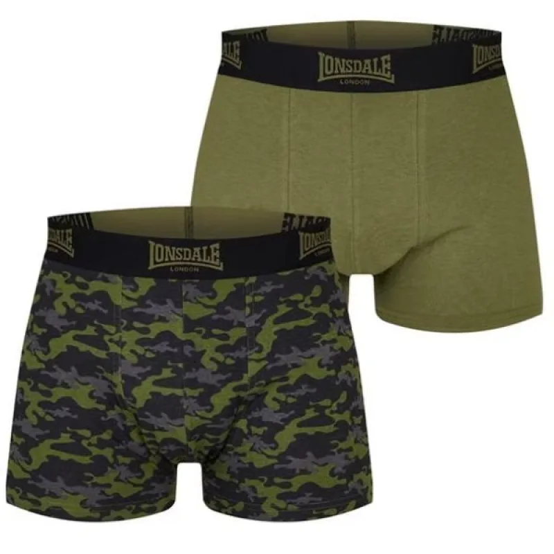 Prémiové Pánske Trenky Lonsdale 2ks zelené khaki L