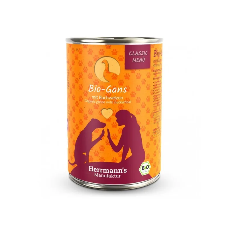 Herrmanns BIO Husacie mäso s pohánkou, konzerva 400 g
