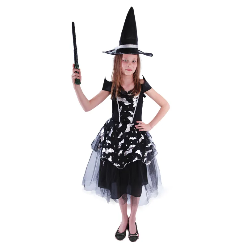 Rappa Detský kostým netopierka čarodejnice/Halloween (M) EKO